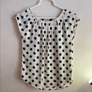 LC Lauren Conrad Black and White Polka Dot Blouse